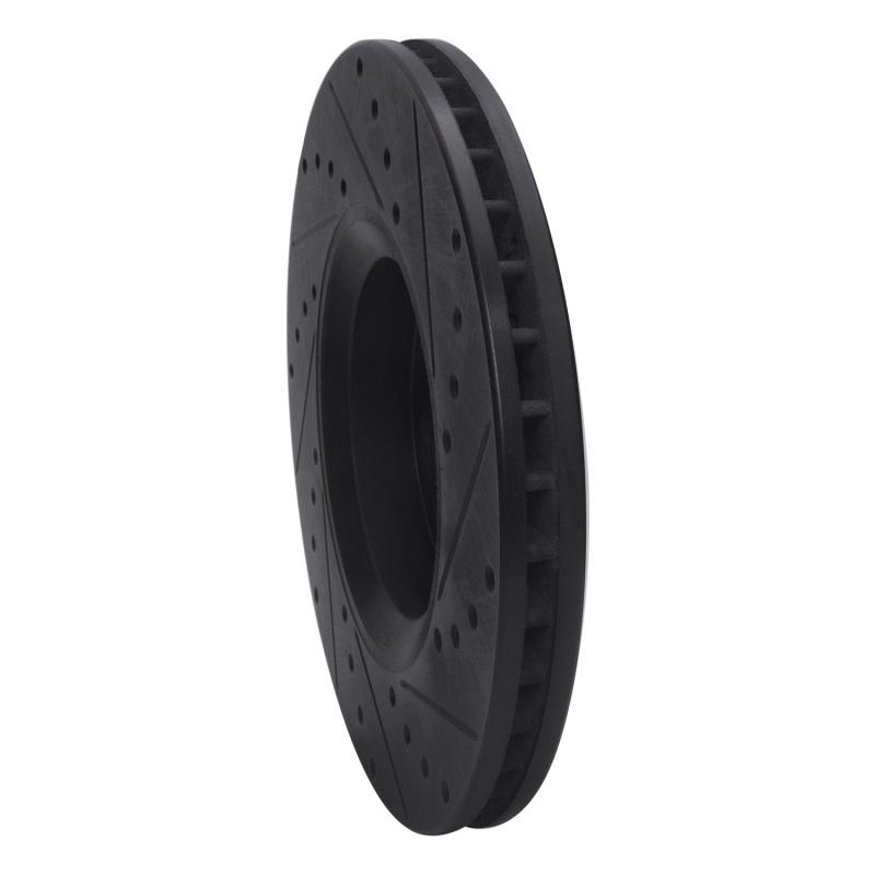 Cadillac BLS Brake Rotor (1) - Front Left - R1 Concepts - Drilled & Slotted - Black - `03-`11